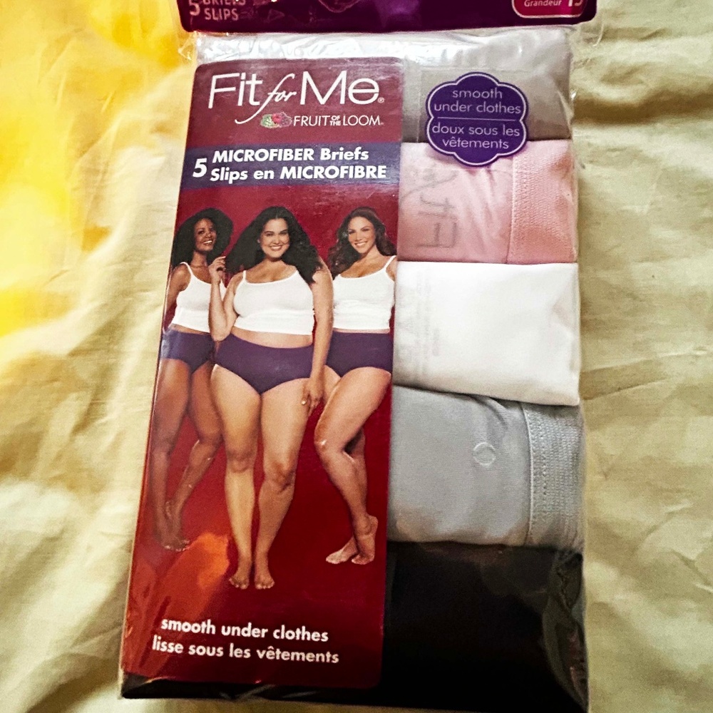 BRIEFS, 5 PACK, MICROFIBRE, SIZE 13 (6X), 5 COLOURS: 1 PINK 1 WHITE 1 GREY 1 BEI